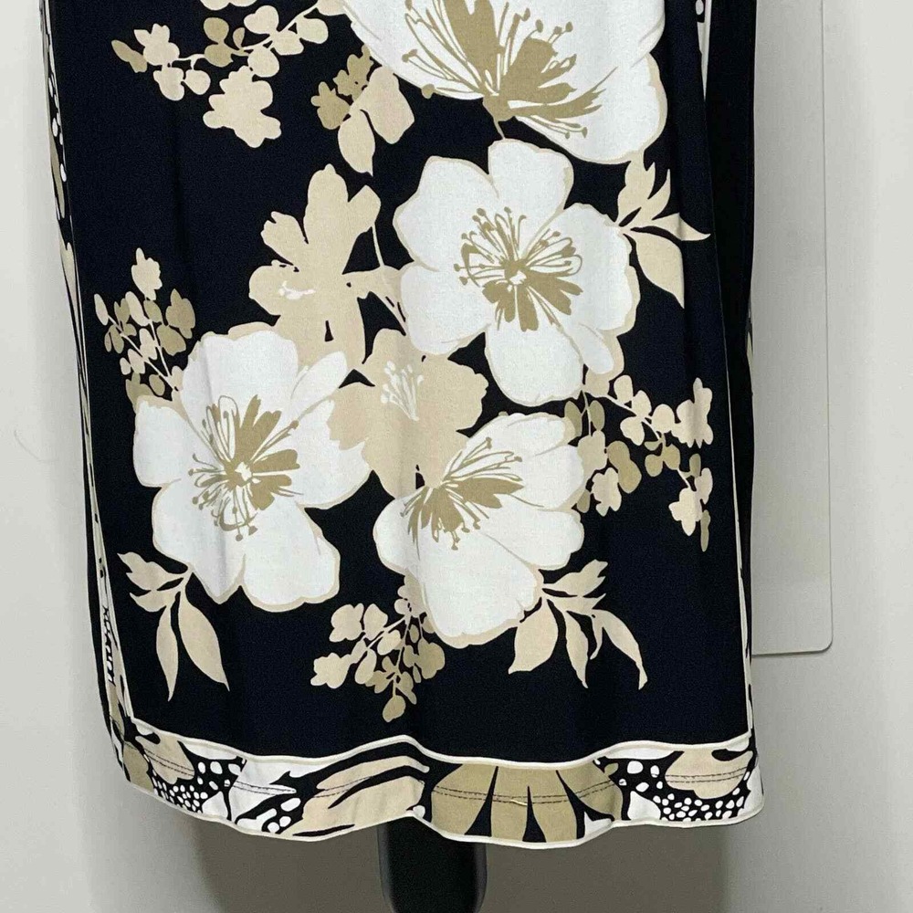 Sandra Darren Black Floral Sheath Dress Gold Sequin Embellished Wedding Guest 8 - Picture 7 of 13
